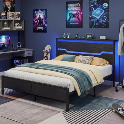 Estructura de cama LED con estación de carga