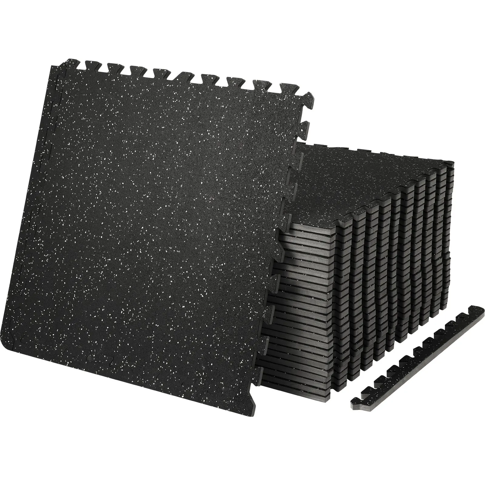25 alfombrillas de gimnasio de 1/2 pulgada de grosor, 24" x 24", de espuma EVA y goma, entrelazables, con cobertura de 100 pies cuadrados, suelo tipo puzle impermeable para gimnasio, hogar, garaje y sótano.