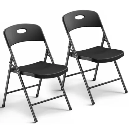 Silla plegable de plástico para trabajo pesado, blanco, 350 lbs