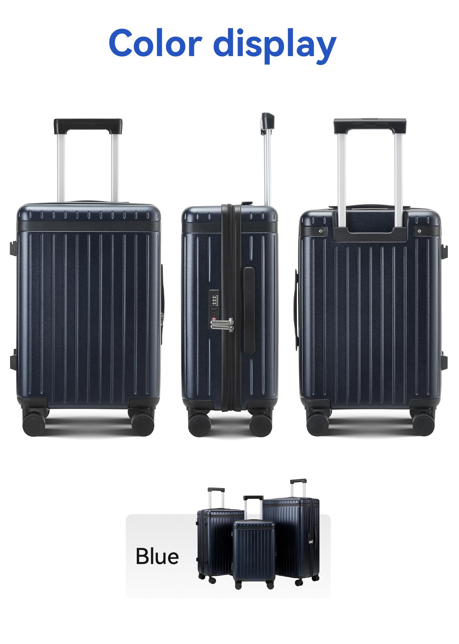 3PCS Expandable Polycarbonate Luggage Set - Durable ABS+PC Hard-Shell Suitcases with TSA Lock, 360&deg; Silent Spinner Wheels, Lightweight 20/24/28in for International Travel, Business Trips,back to school shopping