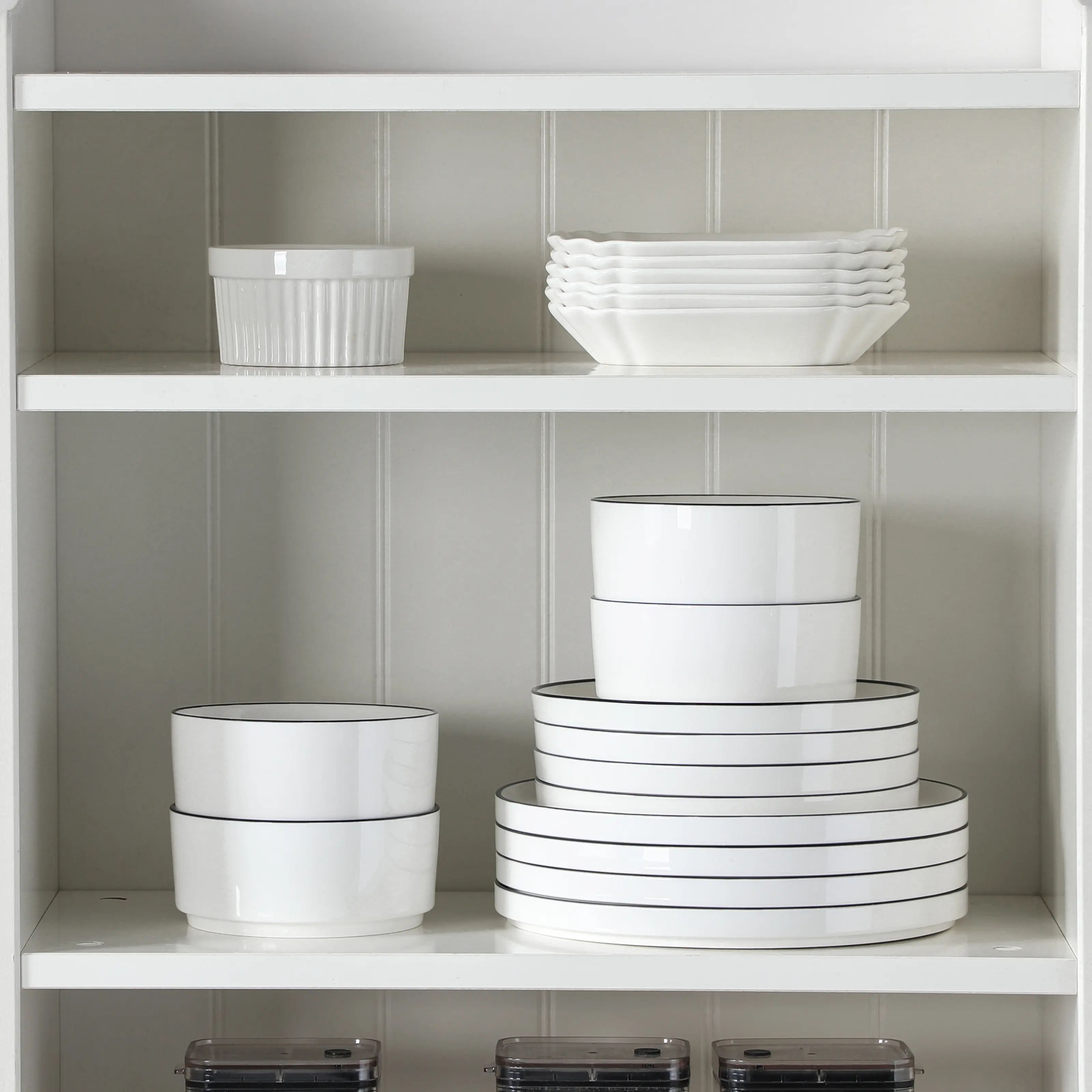 Juego de vajilla de porcelana: servicio de vajilla de cerámica para 4 o 6 personas; incluye platos, cuencos y platos para pasta resistentes a los golpes, aptos para microondas y lavavajillas.
