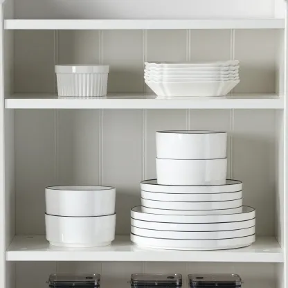 Juego de vajilla de porcelana: servicio de vajilla de cerámica para 4 o 6 personas; incluye platos, cuencos y platos para pasta resistentes a los golpes, aptos para microondas y lavavajillas.
