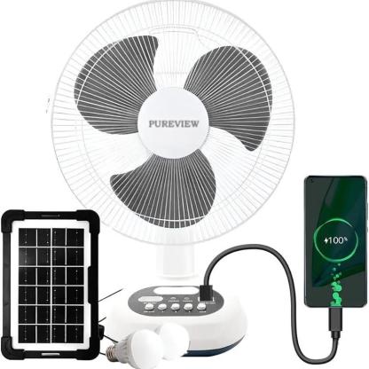 Ventilador Solar 12 Pulgadas con 2 Focos Panel USB Corriente y Carga de Teléfonos Móviles automatic ironing