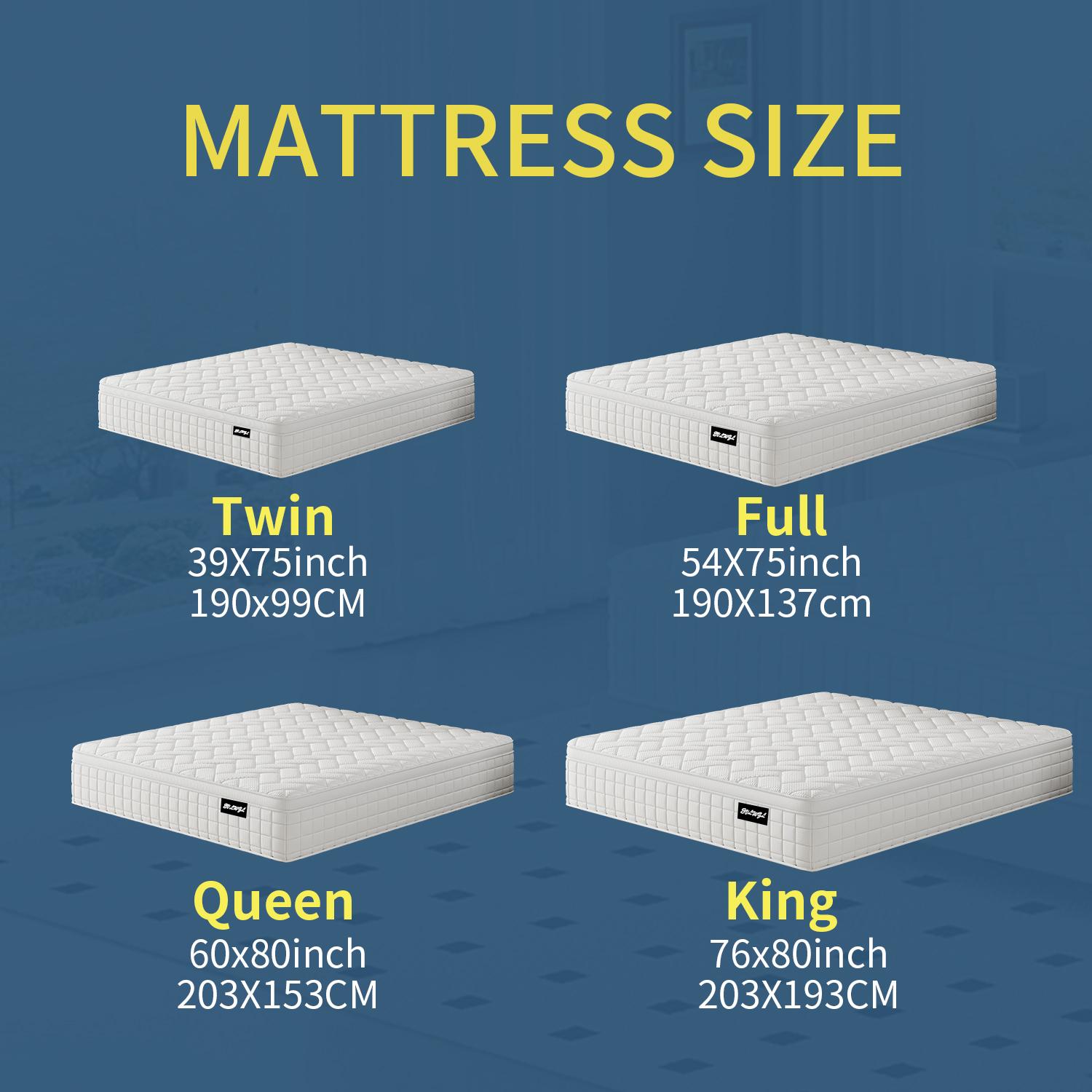 Medium Firm Hybrid Memory Foam Mattress - 8/10/12/14 in Twin, Full, Queen, King Sizes, Lumbar Support, Ergonomic Design, for Home Rooms, Hotels, Boxed Furniture Gift, Memory Foam Mattresses, Queen Size Mattress,dorm essentials,home decor