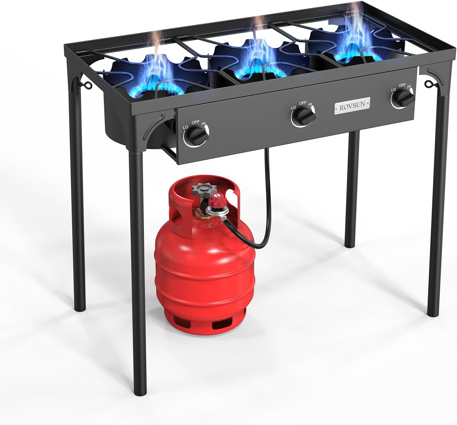 ROVSUN 1/2/3/4 Burner Propane Gas Stove,75000-225000 BTU High Pressure | CSA Regulator Included | Perfect for Camping, Turkey Frying, Home Brewing & More,TikTokShopBlackFriday