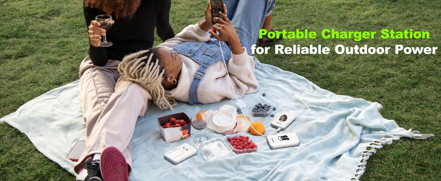 GOODaaa 3-Pack 10000mAh Mobile Power Banks with Charging Dock Station, Built-in Cables, Family Power Hub for Home, Travel, Adulting Gifts, Cool Tech Gadgets, Man Cave Gadgets for Phones & Electronics, Portable Charger,back to school,back to school haul
