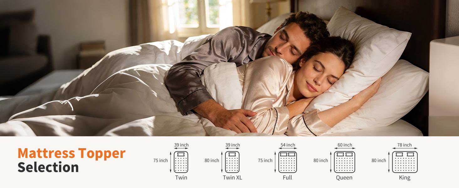 400g Bamboo Fiber Mattress Topper &ndash; Ultra Soft, Breathable & Cooling, Perfect for Back, Side & Stomach Sleepers