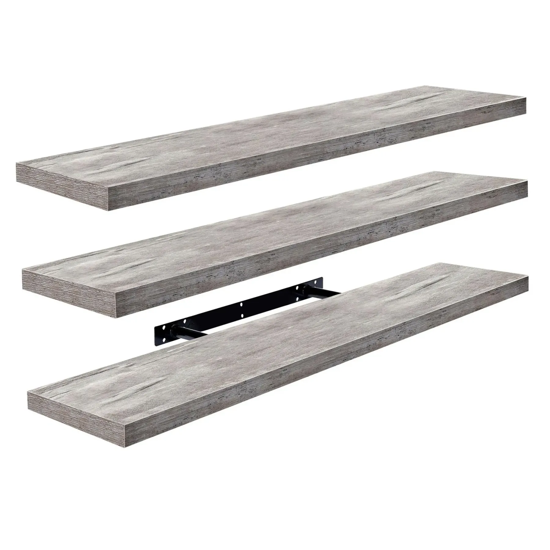 Estantes flotantes Sorbus, paquete de 3, decoración de pared larga