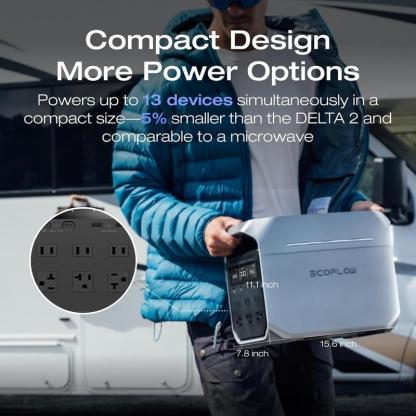 Serie DELTA 3, batería LFP de 1 kWh para respaldo doméstico, camping y generador solar para caravanas (panel solar opcional) con entrada solar de 500-1000 W, generador eléctrico + UPS