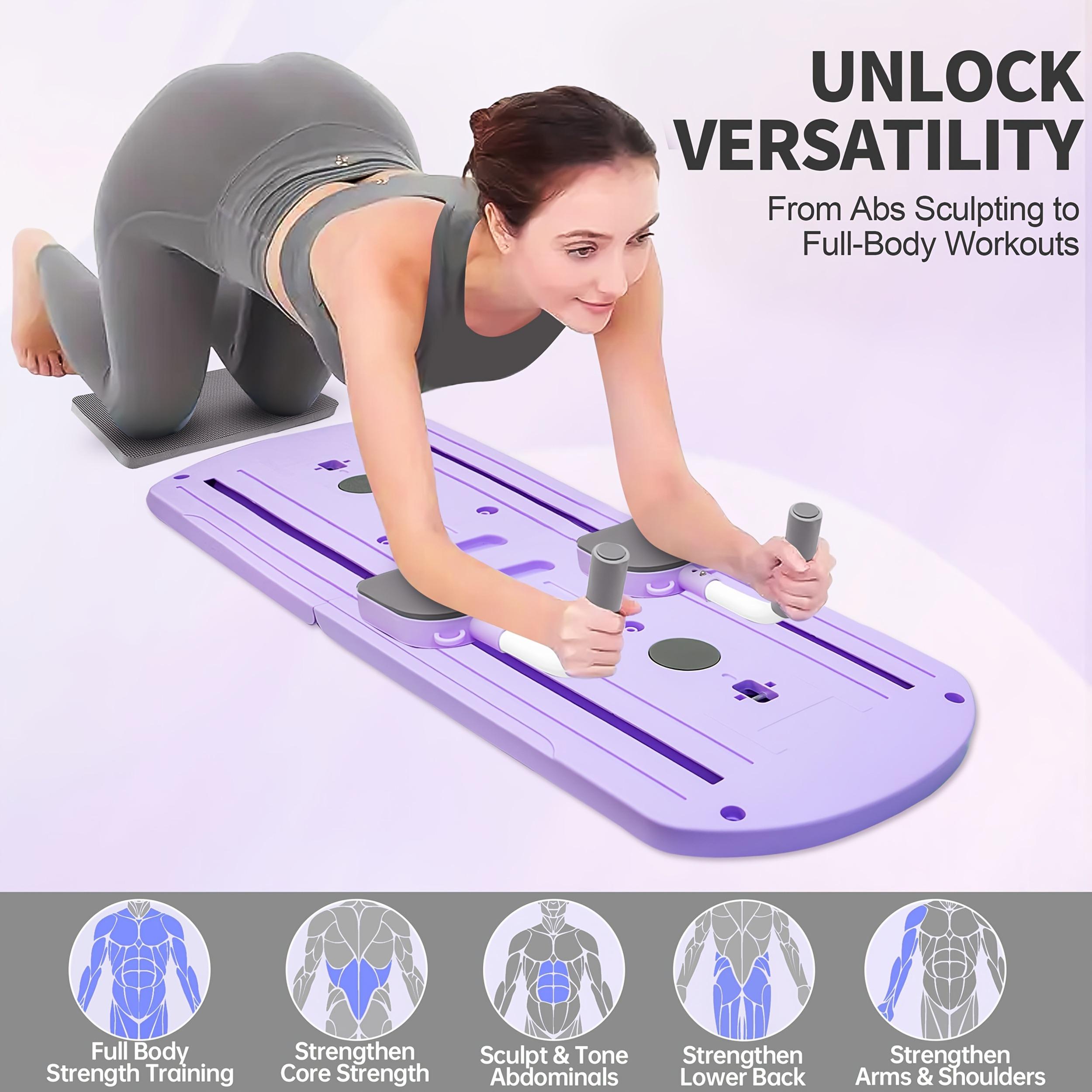 Summerwins 8-in-1 Multifunctional Collapsible Pilates Board - 24 Non-Slip Feet, Small Space Storage - Multifunctional Pilates Home Gym Fitness Gear for Home Workouts, Workout Equipment Use in Living Room