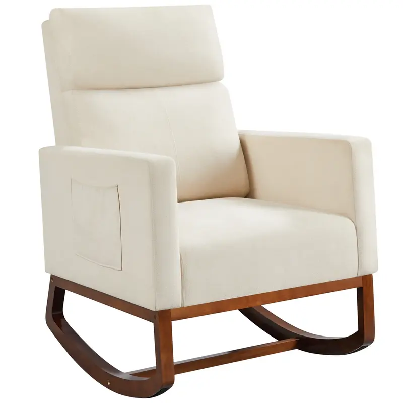 Sillón mecedor y giratorio de pana para guardería Yaheetech