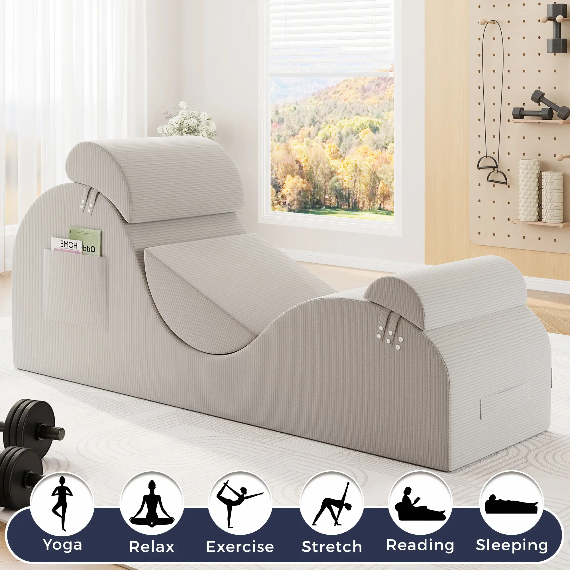 Silla ergonómica de pana para yoga (para adultos)