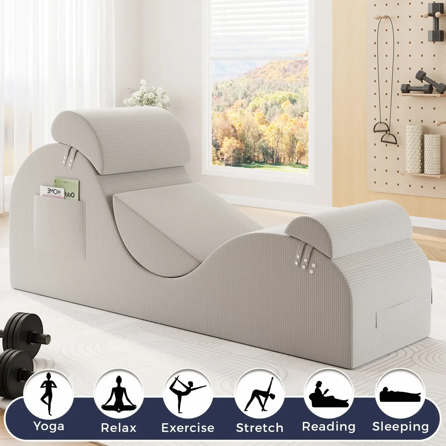 Silla ergonómica de pana para yoga (para adultos)
