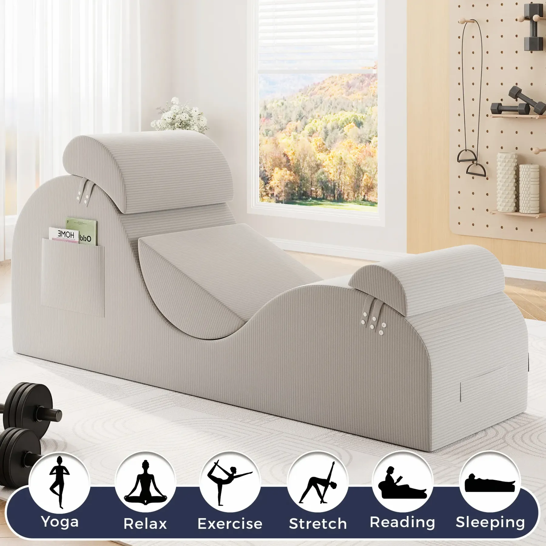 Silla ergonómica de pana para yoga (para adultos)