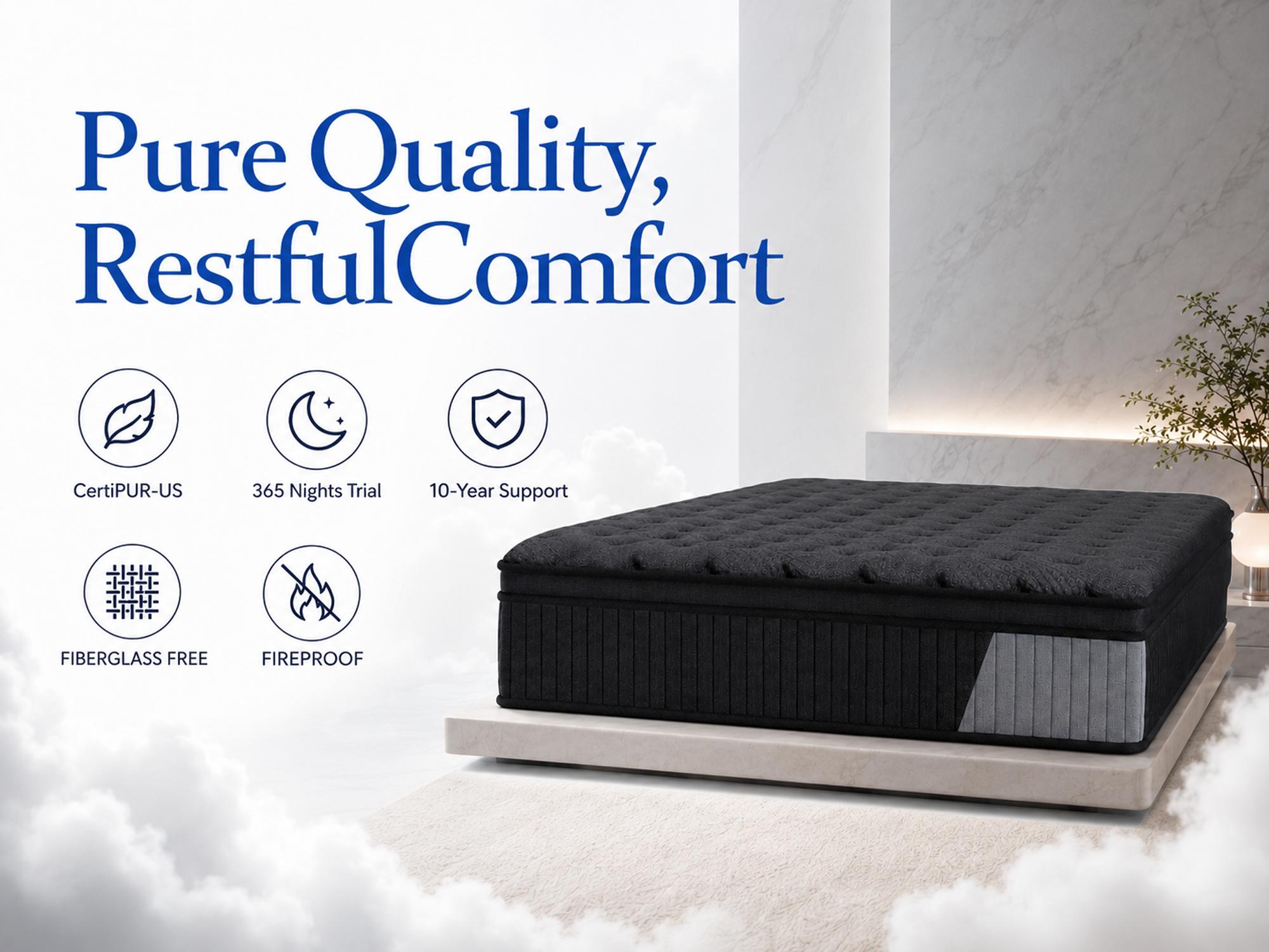 10/12/14 Inch Twin/Full//Queen/King , Fiberglass-Free Hybrid Mattress in a Box (Queen Size), Memory Foam & Pocket Spring, Pressure Relief, Motion Isolation, Zoned Back Support, Breathable Knit Cover, Soft Comfortable Black Mattress, Queen Size mattress