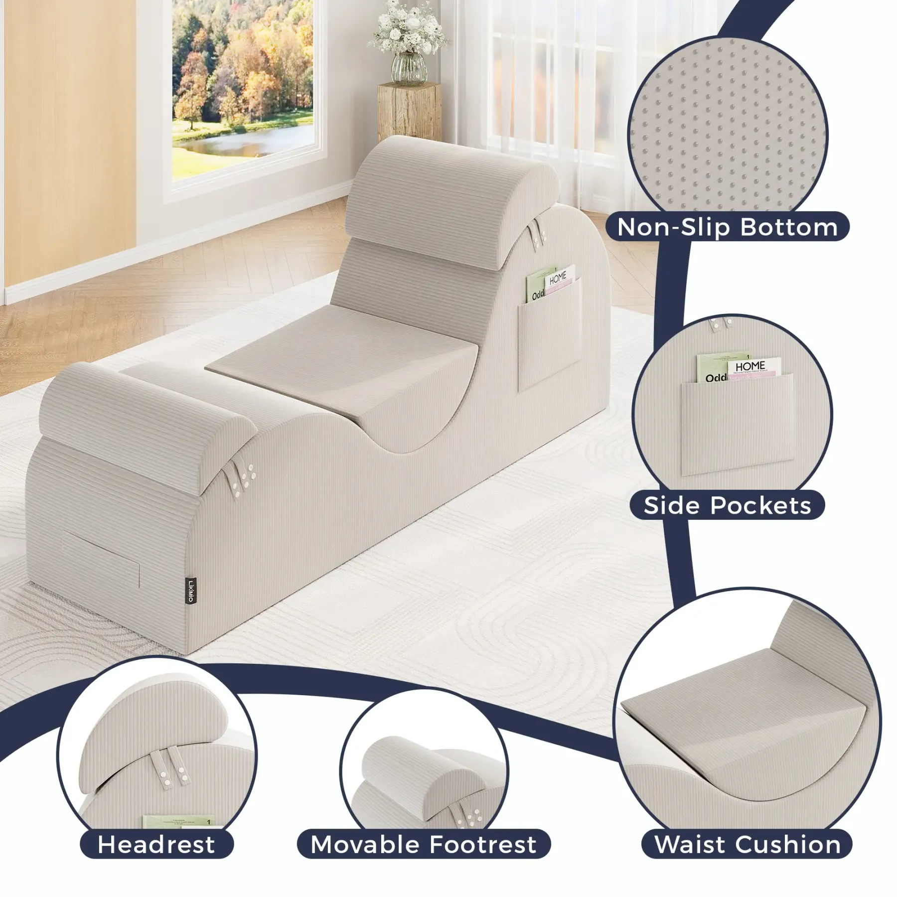 Silla ergonómica de pana para yoga (para adultos)