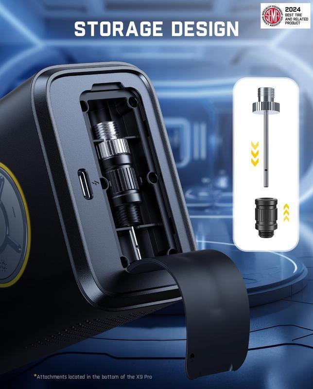 Fanttik X9 Pro inflador portátil manual para coches pequeños, bomba eléctrica para bicicleta con inflado rápido en menos de 1 minuto y manómetro digital de presión de los neumáticos, compresor de aire de 150 PSI