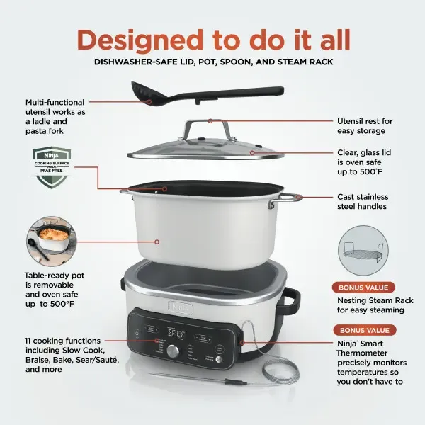 Sistema de cocción inteligente PossibleCooker PRO Plus 11 en 1, electrodoméstico de 8,5 cuartos de galón