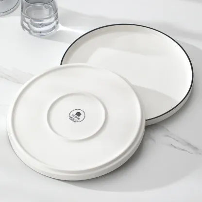 Juego de vajilla de porcelana: servicio de vajilla de cerámica para 4 o 6 personas; incluye platos, cuencos y platos para pasta resistentes a los golpes, aptos para microondas y lavavajillas.