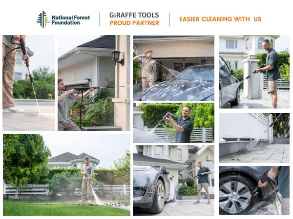 [BackToSchool] Giraffe Tools Grandfalls Retractable Pressure Washer G20 2400 PSI 2.0 GPM ,180&deg; Swivel Metal Bracket Wall Mounted Power Washer, Auto-Retract with 65ft Pressure Hoses, Any Length Lock, 5 Nozzles for Floor/Cars/Fences/Patios, 2 years warranty