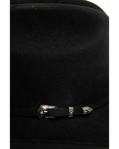 Sombrero vaquero unisex Cody James de lana 3X – Negro, estilo Western con copa Cattleman