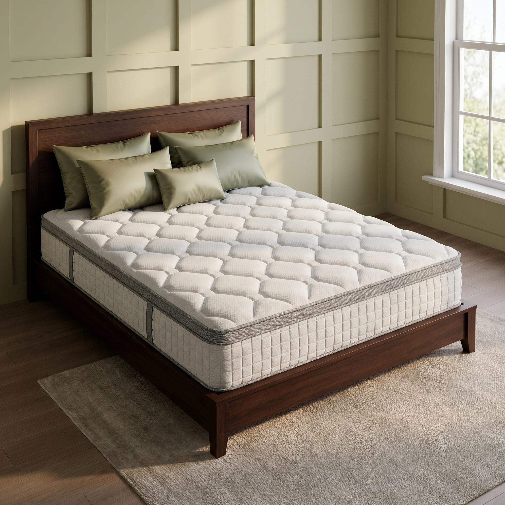 10/12/14 Inch Memory Mattress with Independent Springs, Provides Pressure Relief, Motion Isolation and Firm Edges, Medium Firm