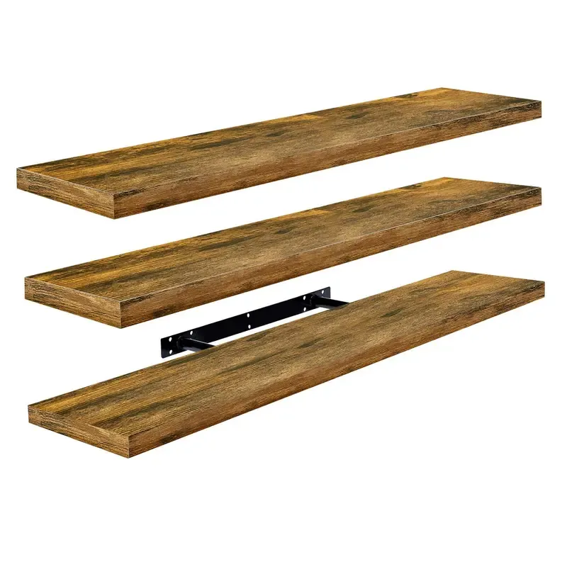 Estantes flotantes Sorbus, paquete de 3, decoración de pared larga