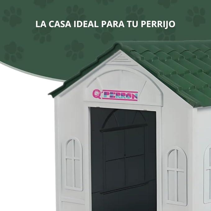 Casa Para Perro Q Perrón Raza Chica Resistente Al Exterior, Fácil De Ensamblar Y Limpiar