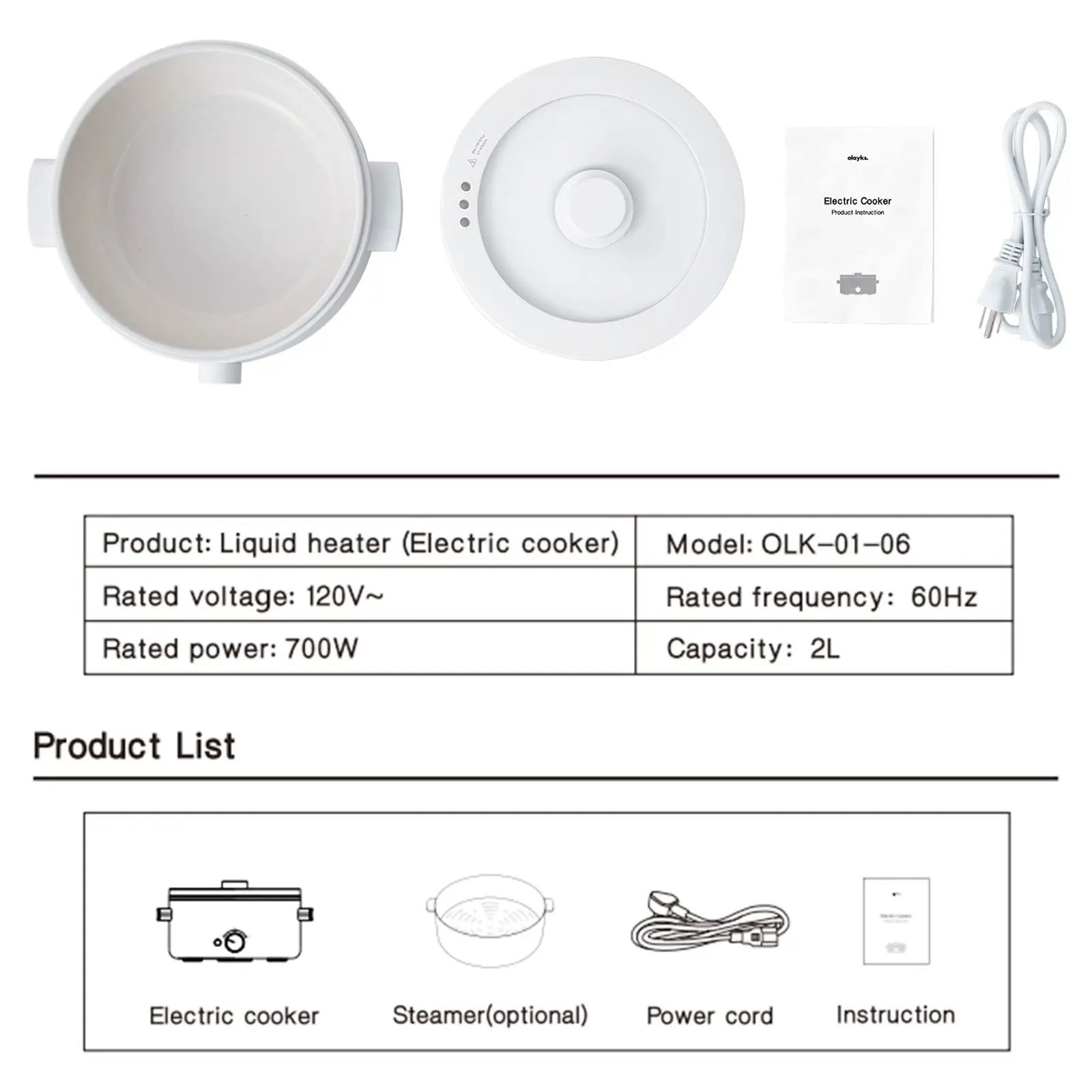 Olla eléctrica portátil de 2 L con revestimiento cerámico antiadherente, multifuncional, calentamiento rápido y protección contra sobrecalentamiento, ideal para ramen, pasta y fondue.