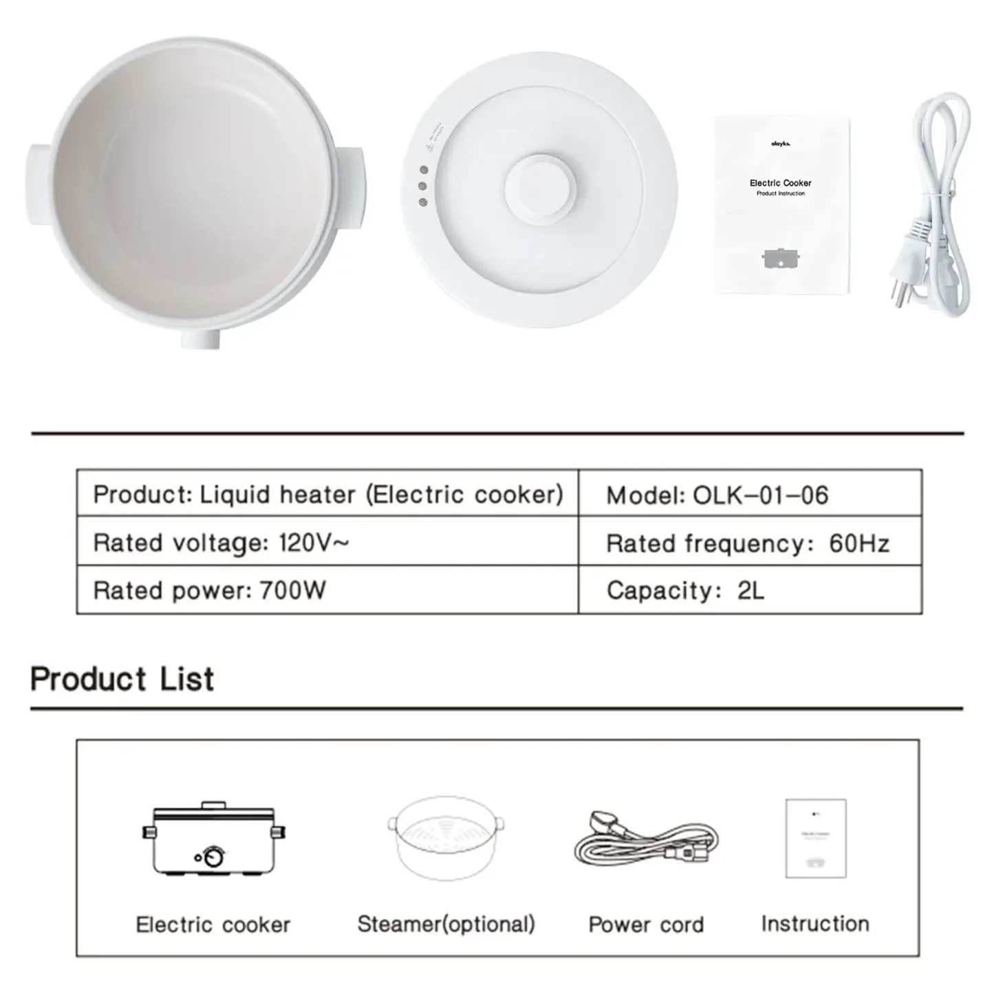 Olla eléctrica portátil de 2 L con revestimiento cerámico antiadherente, multifuncional, calentamiento rápido y protección contra sobrecalentamiento, ideal para ramen, pasta y fondue.