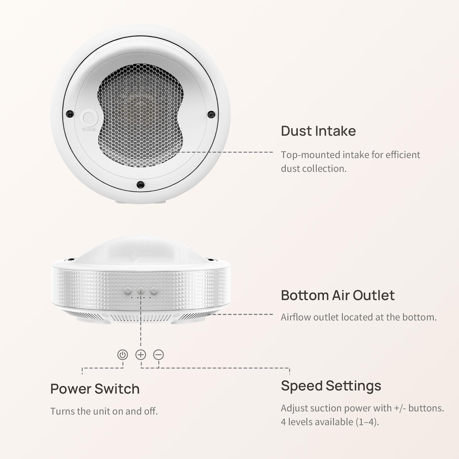 Onail Tornado Professional Nail Dust Collector for Nail Salon Manicure (Plug-in Only)