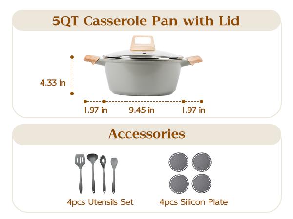 [ New ]FDN 16-Pc Aesthetic Cookware Collection, Non-Toxic PFAS-Free Titanium Caremic Granite Pots and Pans Set, Easy-Clean Oven & Dishwasher Safe, Induction Ready Cooking Set with 10" (24cm) Fry Pan, Glass Lids, Kitchen Utensils, Aluminium, deals for you