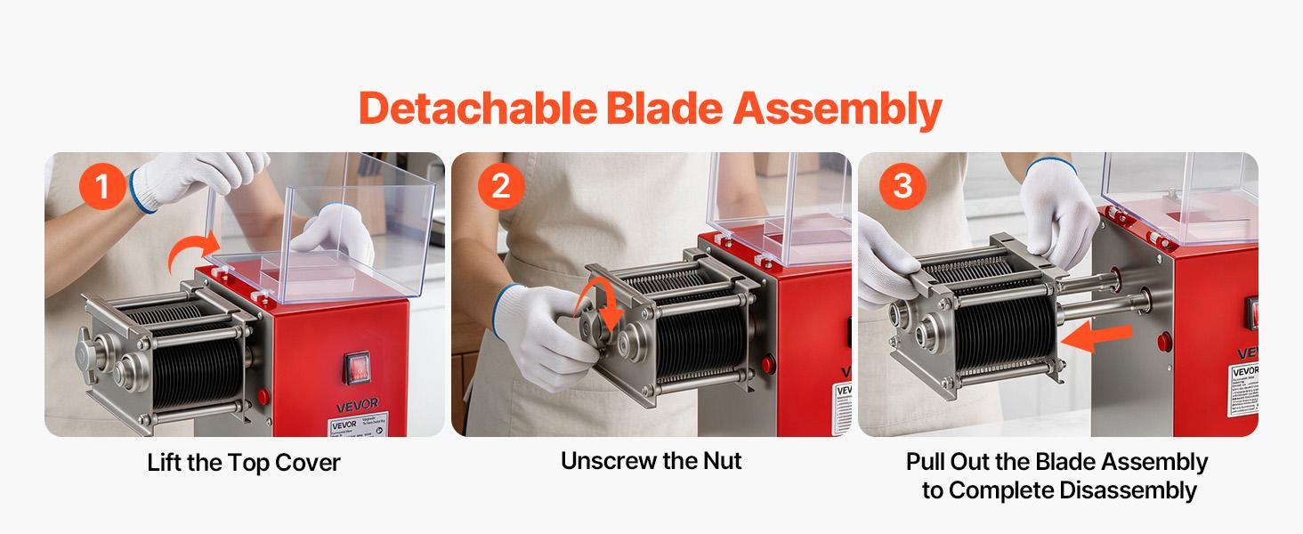 【Fallpicks】VEVOR Meat Cutter Machine, 850W Commercial Electric Slicer, 3.5mm Heavy-Duty Stainless Steel Blade Shredder, Lightweight Stable Nonslip Base, 1-Touch Off/On, Easy Maintenance for Boneless Meat, Soft Vegetables (Home Meal Prep, Kitchen Use)