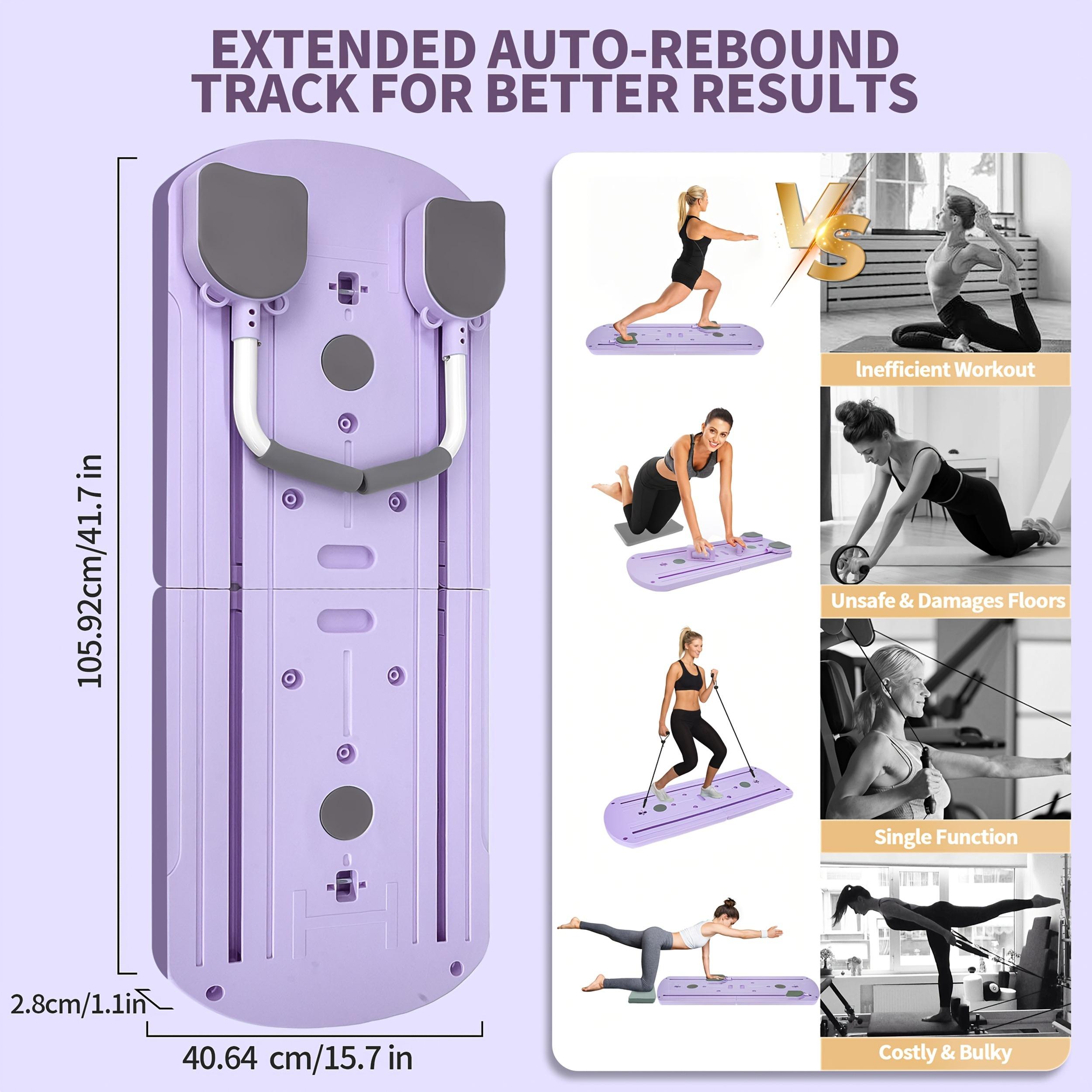 Summerwins 8-in-1 Multifunctional Collapsible Pilates Board - 24 Non-Slip Feet, Small Space Storage - Multifunctional Pilates Home Gym Fitness Gear for Home Workouts, Workout Equipment Use in Living Room