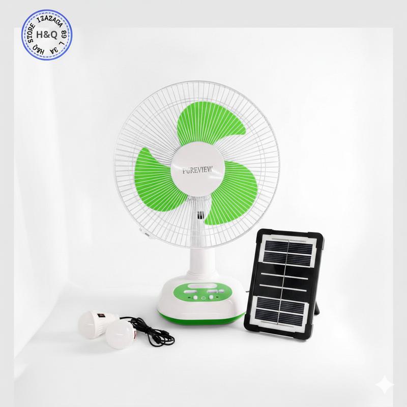 Ventilador Solar 12 Pulgadas con 2 Focos Panel USB Corriente y Carga de Teléfonos Móviles automatic ironing