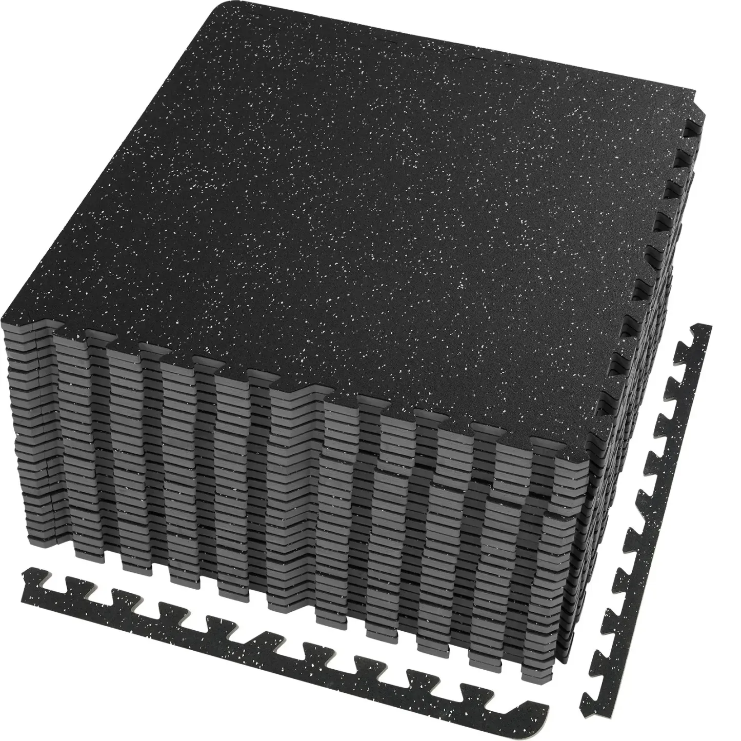 25 alfombrillas de gimnasio de 1/2 pulgada de grosor, 24" x 24", de espuma EVA y goma, entrelazables, con cobertura de 100 pies cuadrados, suelo tipo puzle impermeable para gimnasio, hogar, garaje y sótano.