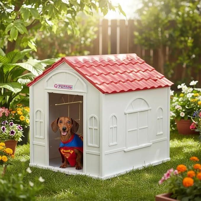 Casa Para Perro Q Perrón Raza Chica Resistente Al Exterior, Fácil De Ensamblar Y Limpiar