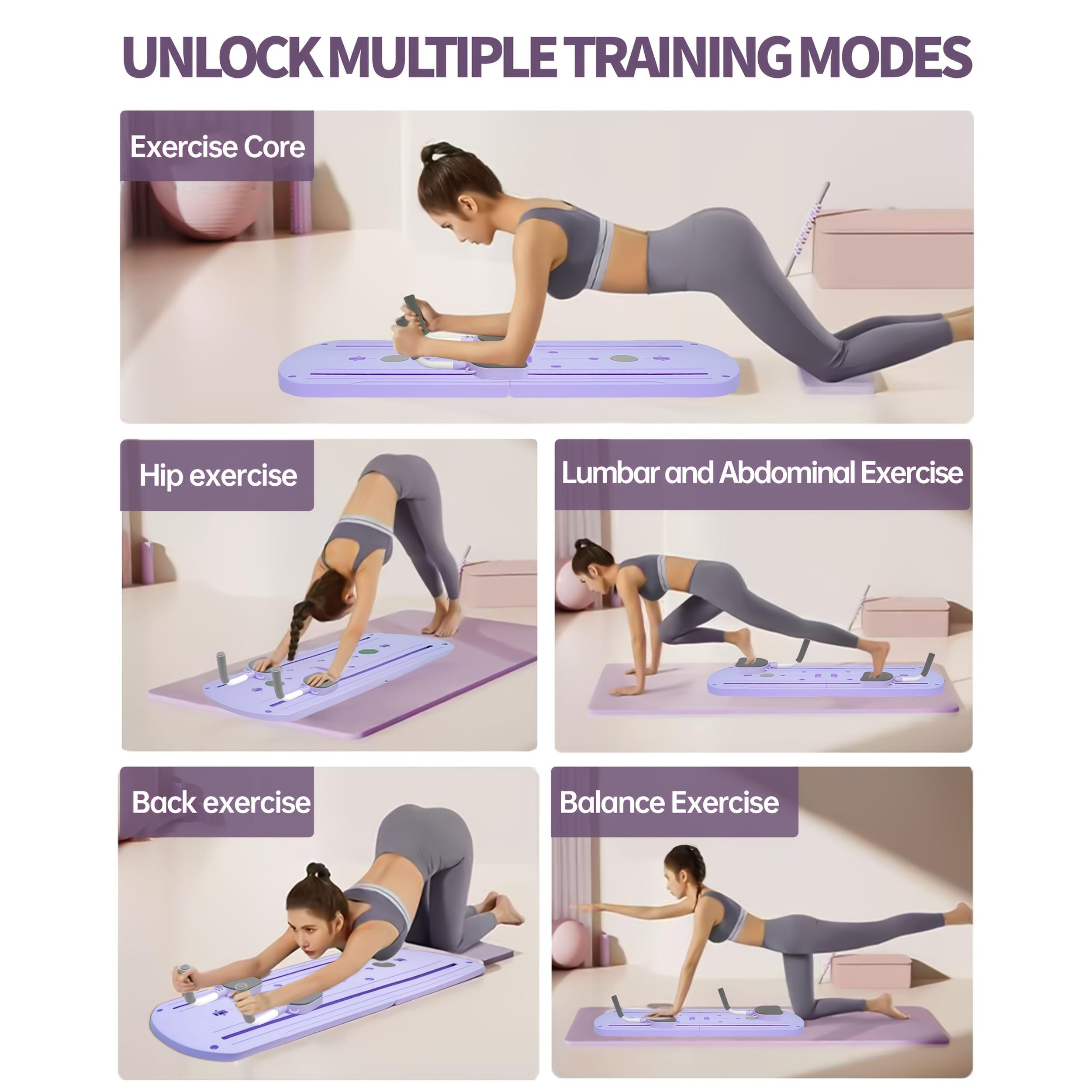 Summerwins 8-in-1 Multifunctional Collapsible Pilates Board - 24 Non-Slip Feet, Small Space Storage - Multifunctional Pilates Home Gym Fitness Gear for Home Workouts, Workout Equipment Use in Living Room
