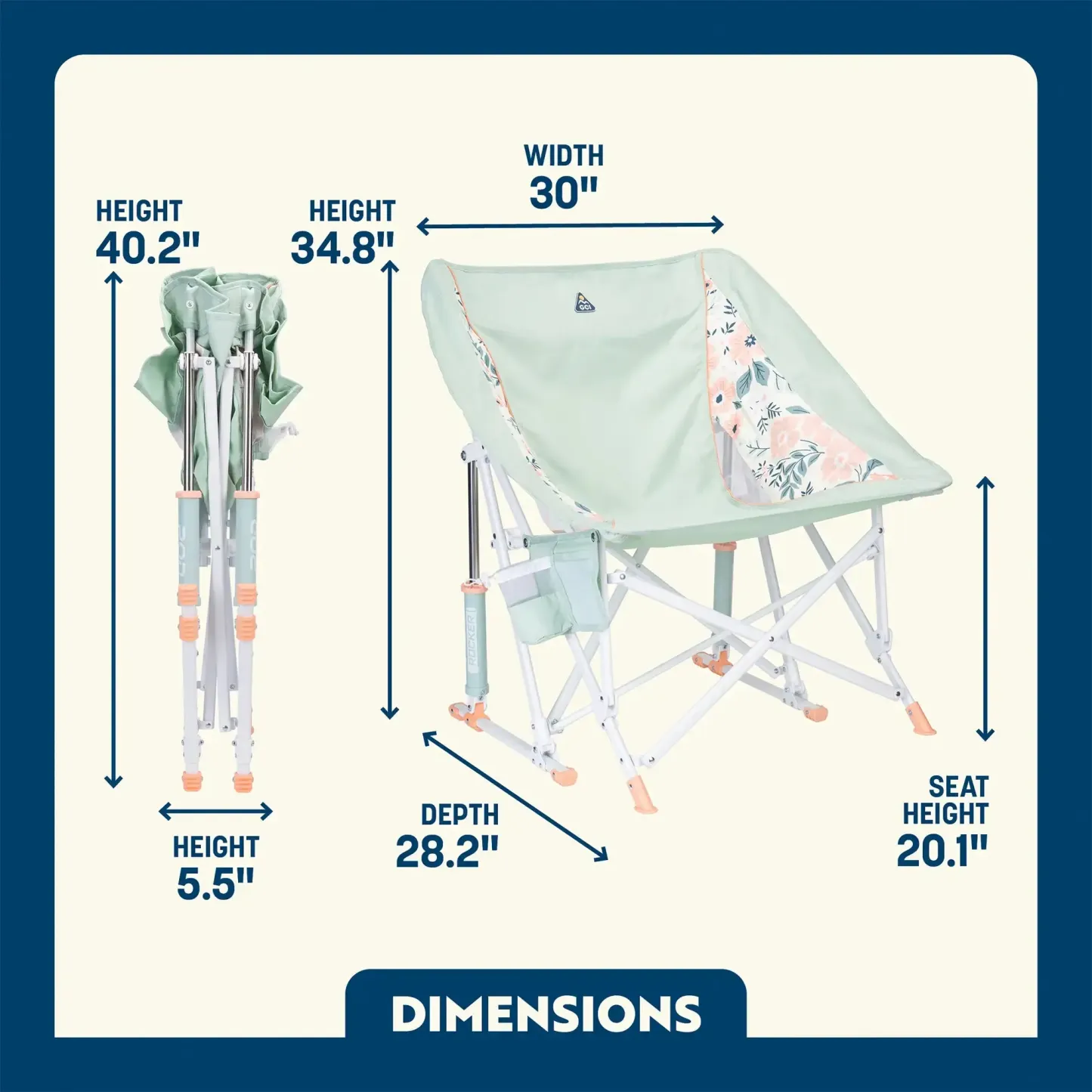 Silla mecedora tipo cubo Indigo