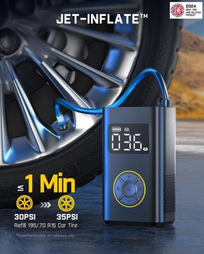 Fanttik X9 Pro inflador portátil manual para coches pequeños, bomba eléctrica para bicicleta con inflado rápido en menos de 1 minuto y manómetro digital de presión de los neumáticos, compresor de aire de 150 PSI