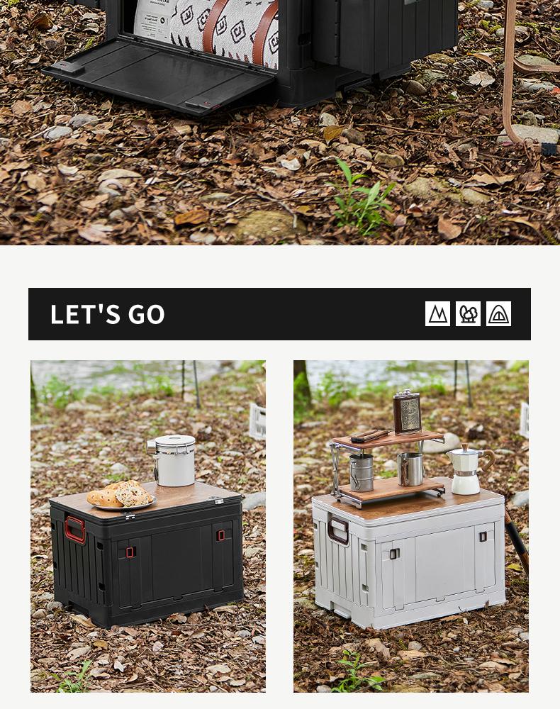 Miaoli Rectangle Foldable Outdoor Storage Box with Lid - Breathable, Odorless, Adjustable Tabletop Home Organizer (Check Product Code Image for Sizes, Main Image/Description for Assembly; Storage Bins with Lids), Organizer Storage, Storage Containers