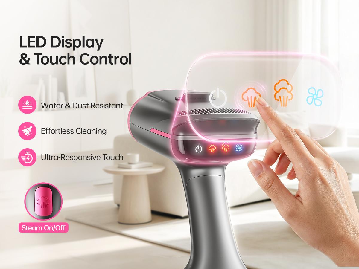 Dr.flash Vacuum Garment Steamer, 270ml Big Capacity, 1400W Handheld Clothes Steamer, Suction Steamer ＆ Iron 2 In 1, Portable Travel Iron for Clothes, Fabrics, Large Ceramic Heat Panel tiktokshopbacktoschool