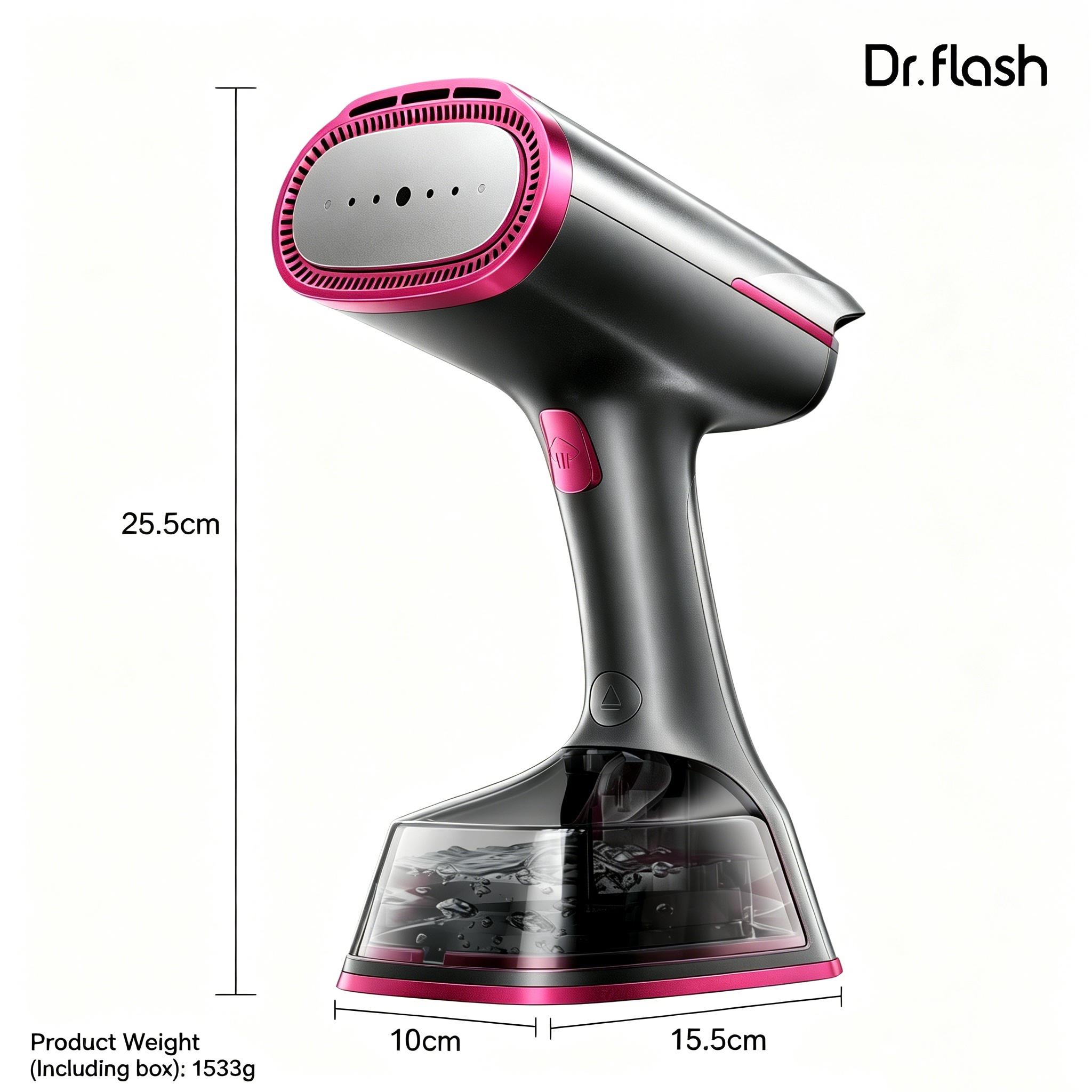 Dr.flash Vacuum Garment Steamer, 270ml Big Capacity, 1400W Handheld Clothes Steamer, Suction Steamer ＆ Iron 2 In 1, Portable Travel Iron for Clothes, Fabrics, Large Ceramic Heat Panel tiktokshopbacktoschool