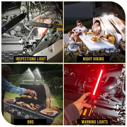 Linterna de trabajo LED recargable para mecánicos: potente linterna de mano de 2400 lúmenes con ganchos magnéticos, sensor remoto, carga USB, ideal para talleres, reparaciones de automóviles, emergencias automovilísticas, ideal para reparaciones de automó