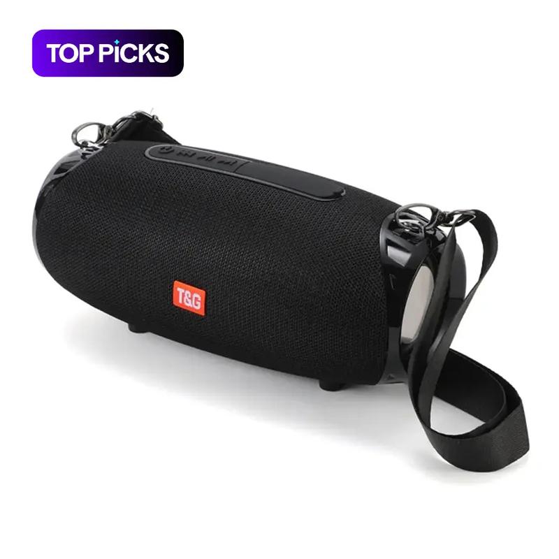 Altavoz inalámbrico portátil T&G, altavoz compatible con bluetooth recargable por USB con micrófono integrado, altavoz subwoofer impermeable para exteriores, hogar y oficina, audio