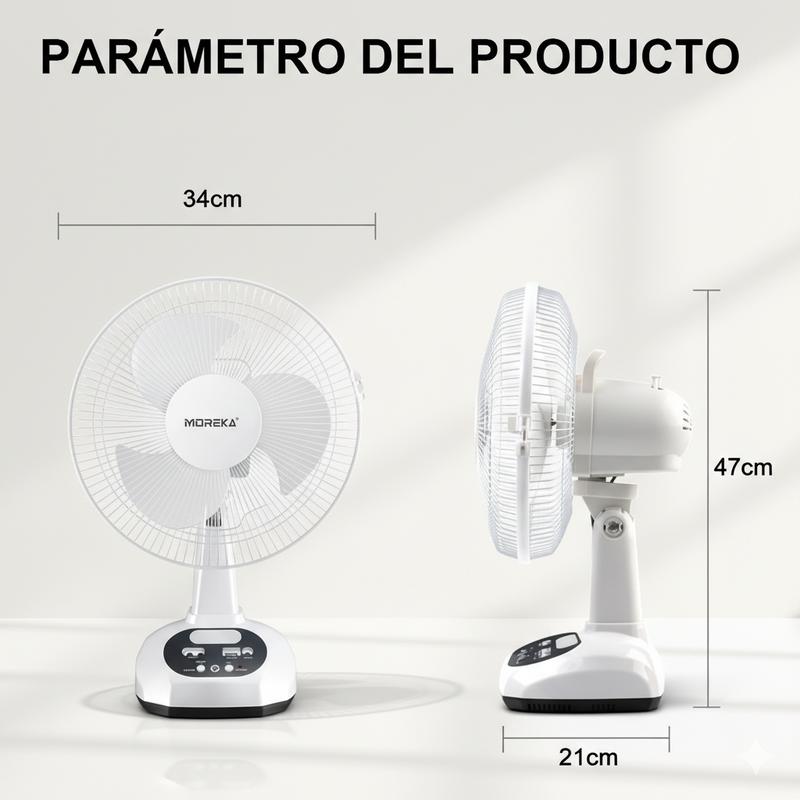 Ventilador Solar 12 Pulgadas con 2 Focos Panel USB Corriente y Carga de Teléfonos Móviles automatic ironing