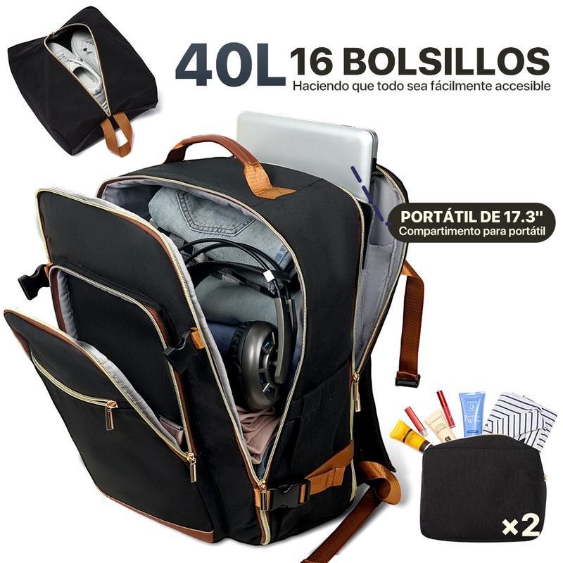 Mochila de Viaje para Hombres y Mujeres, Equipaje de Cabina, Mochila para Computadora Portátil de 17 Pulgadas, Bolsa de Viaje, Bolsa de Artículo Personal para Enfermería, Mochila Casual para Escuela, Fin de Semana o Negocios