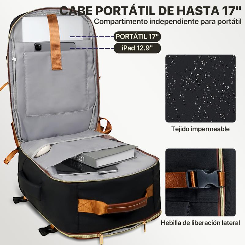 Mochila de Viaje para Hombres y Mujeres, Equipaje de Cabina, Mochila para Computadora Portátil de 17 Pulgadas, Bolsa de Viaje, Bolsa de Artículo Personal para Enfermería, Mochila Casual para Escuela, Fin de Semana o Negocios