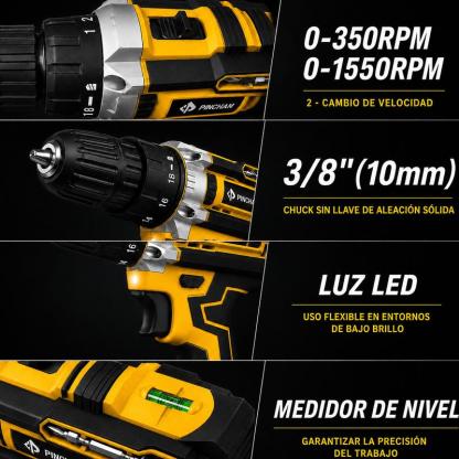 Kit Herramientas Inalámbricas 20V, Taladro + Llave de Impacto  2 Baterías
