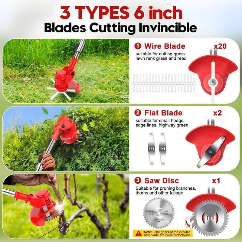 Desbrozadora Eléctrica Portátil 21V – Plegable, Ligera y Potente para Jardín